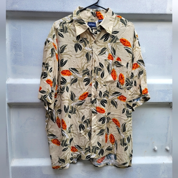 💙🩵💙Puritan mens xl button up short sleeve Hawaiian tropical top shirt - Picture 1 of 7